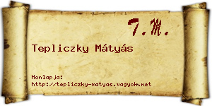 Tepliczky Mátyás névjegykártya
