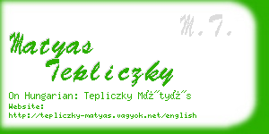 matyas tepliczky business card